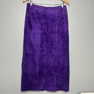 Forenza Deep Purple Maxi Skirt with Button Accents